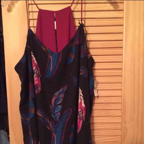 SOLD! Barceloma Cami-Feather print