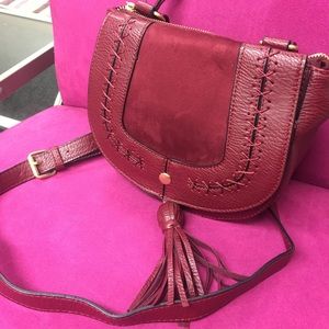 SondraRoberts CrossStitch &Tassel Saddle Crossbody