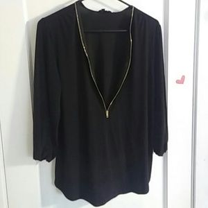 Black zip up shirt