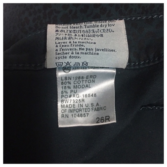 AG Teal Snake Print Jeans Sz 27 Available - Picture 8 of 8