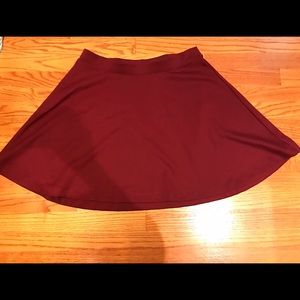 Burgundy Skater Skirt