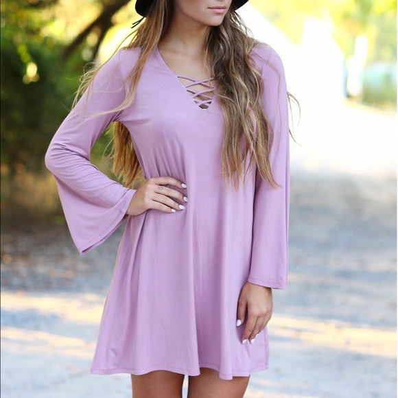 Large rosewood lace up PIKO dress