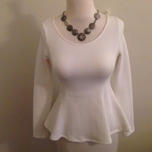 White Peplum Top