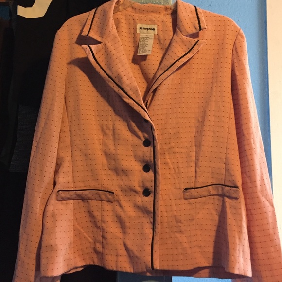 Vintage Pink with Black Polka Dots Blazer - Picture 2 of 4