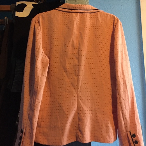 Vintage Pink with Black Polka Dots Blazer - Picture 3 of 4