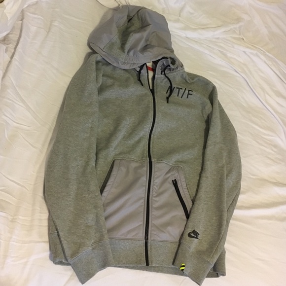 Nike Running Full Zip Hoodie Large Grey