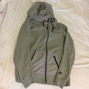 Nike Running Full Zip Hoodie Large Grey