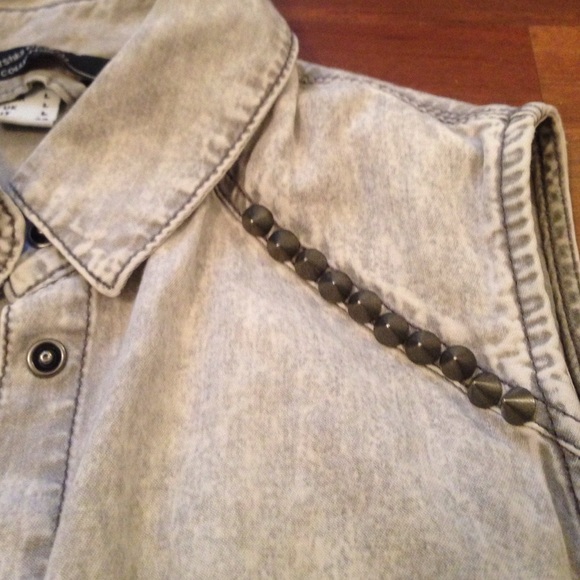 Studded Denim Top - Picture 2 of 4
