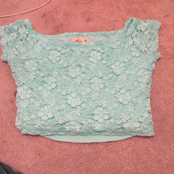 Blue hollister crop top