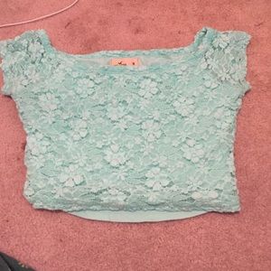 Blue hollister crop top