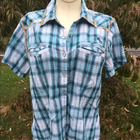 Harley-Davidson Tops - Harley Davidson Plaid Garage Shirt Size Large