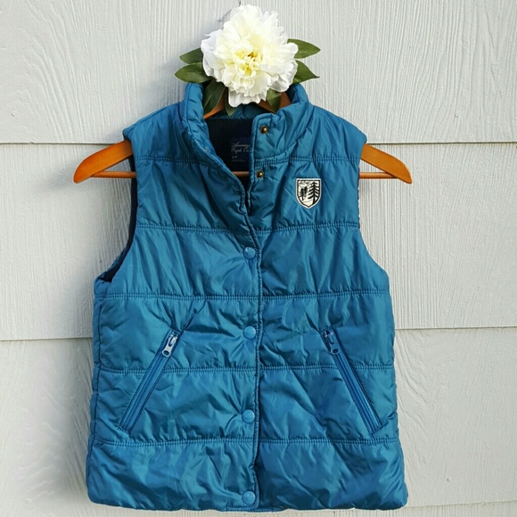 American Eagle Teal Winter Vest - Small