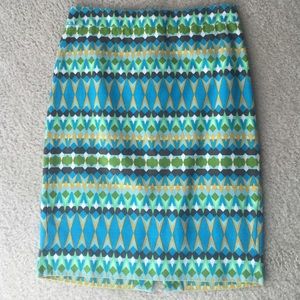 LIKE NEW J. Crew tribal print pencil skirt!