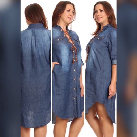 ✅BIG SALE✅LAST ONE!! The Sophisticated Denim Dress - Picture 2 of 2