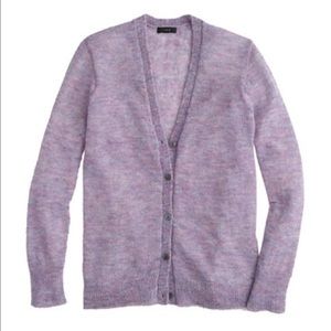 J Crew Mohair Cardigan Sweater (Purple Heather)