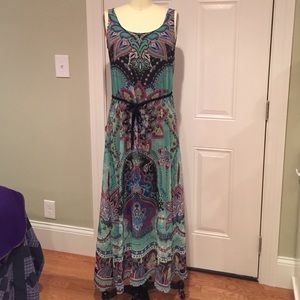 Lovely large-print lined maxi dress