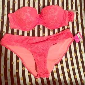 Victoria's Secret Madi Push-Up Bandeau- Coral