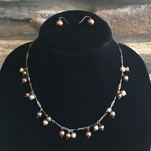 Bauman Massa Pearl Necklace and Earrings