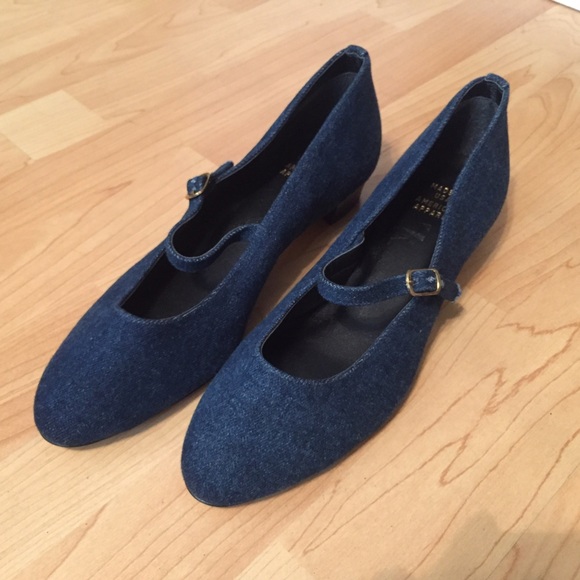 denim mary jane shoes