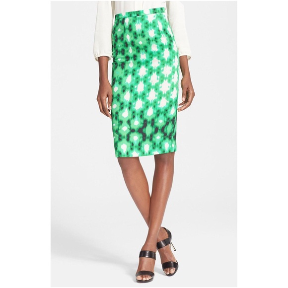 Tracy Reese Silk Sheath in Green Print - Picture 3 of 4