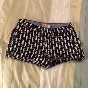 Navy seahorse shorts