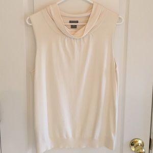 Ann Taylor cream sleeveless sweater