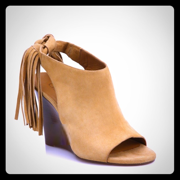 Suede Chloe Wedges with tassel detail! Size 38