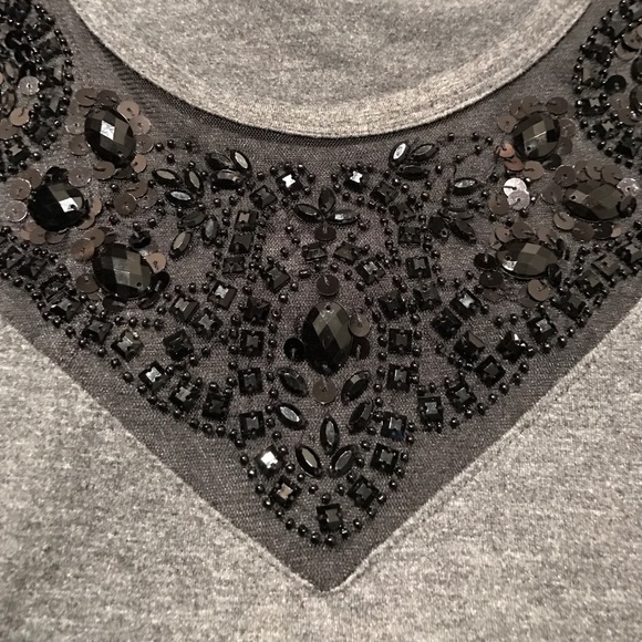 ❣️Weekend Sale❣️Embellished Gray Midi Dress - Picture 3 of 4