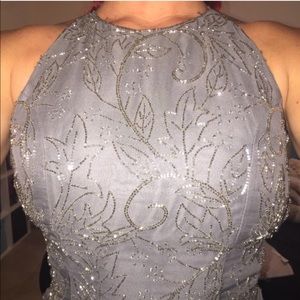 Long beaded evening dress