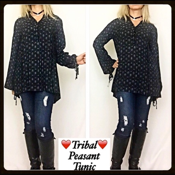 ✂️PRICECUT✂️Peasant Tunic Top Blouse SM sold - Picture 3 of 5
