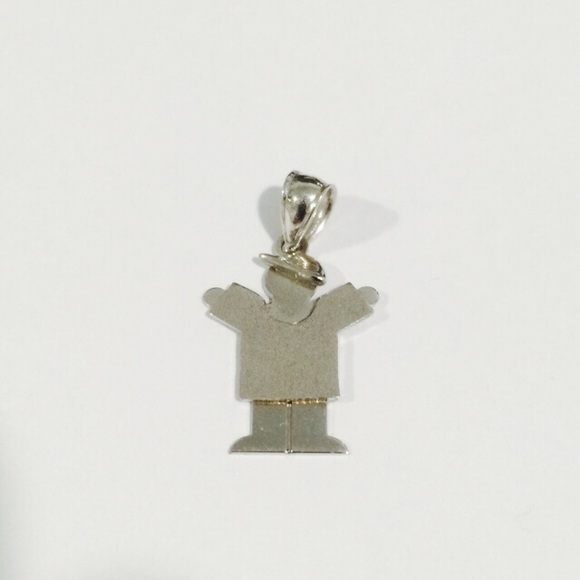 14k White Gold Baby Boy Charm Pendant