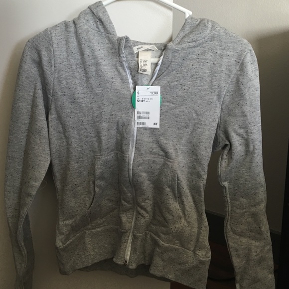 New H & M hooded zip sweatshirt