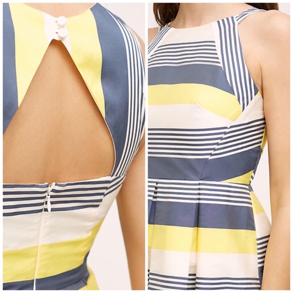 Eva Franco Yellow/Blue Stripe Dress - Picture 2 of 4