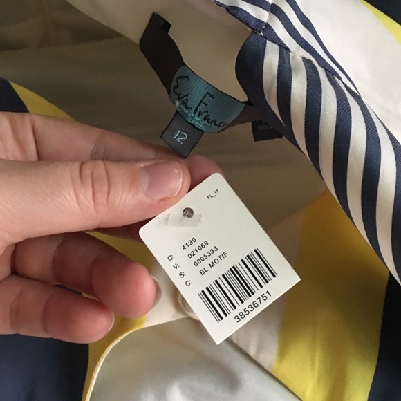 Eva Franco Yellow/Blue Stripe Dress - Picture 3 of 4