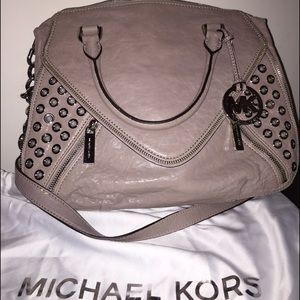 Michael Kors Pearl Grey Satchel Genuine Leather
