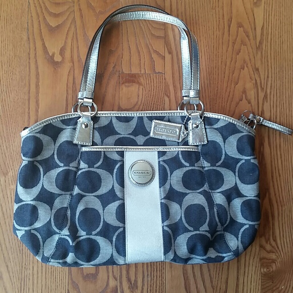 Coach Handbags - Coach denim and silver mid size hobo bag