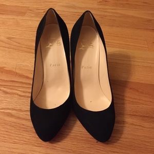 Christian Louboutin Suede Round Toe Heels