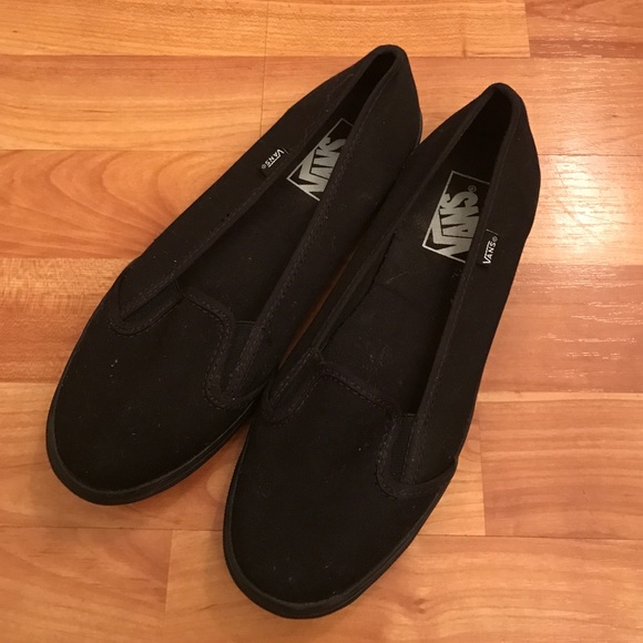 vans women's black slip on sneakers