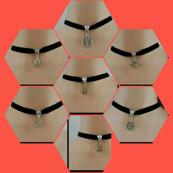 Chokers Hot Punk Style 90's Black Vintage Velvet - Picture 3 of 4