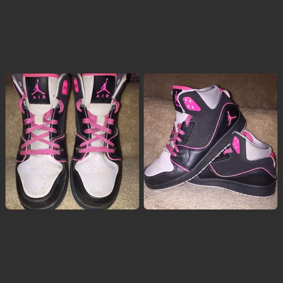 Black Jordan Sneakers with Pink Trim
