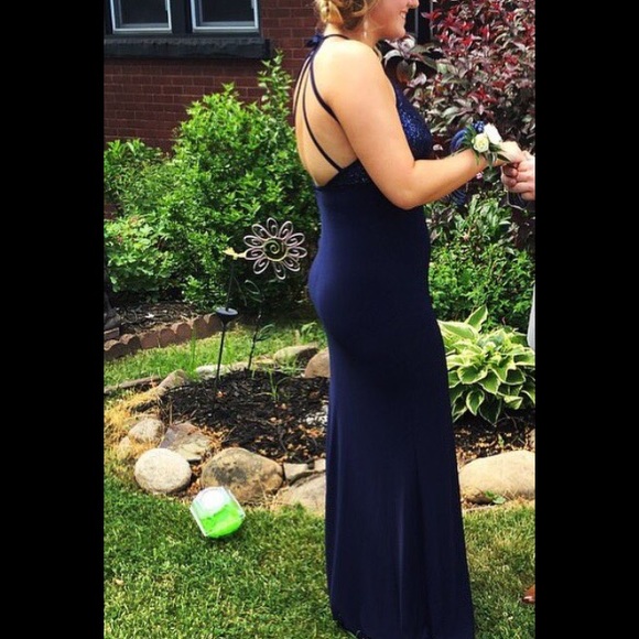 Navy blue prom dress