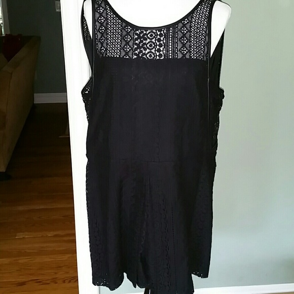 Rebecca Minkoff Romper - Leather & Crochet Detail