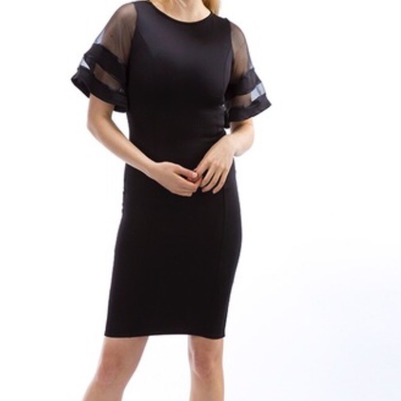 🎀HP🎀 12/24 Blk sheer bell sleeve dress - Picture 7 of 7