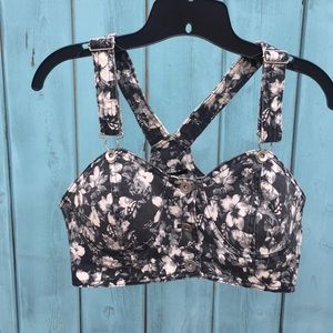 Floral Racer Back Crop Top