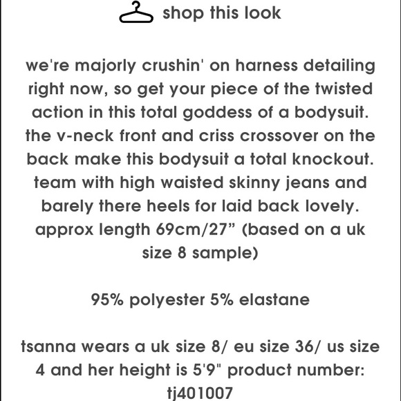 NWT Strappy Harness Neck Bodysuit - Picture 3 of 3