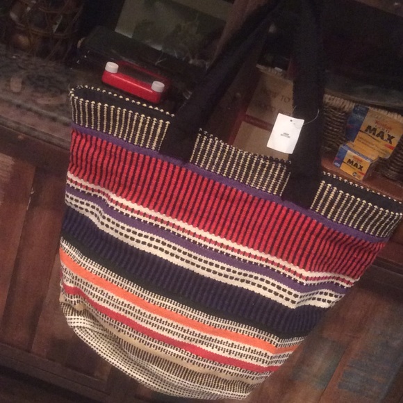 Urban Outfitters Ecote Woven Stripe Tote Bag - Picture 2 of 4