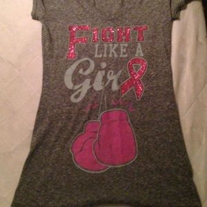 Fight like a girl cancer shirt