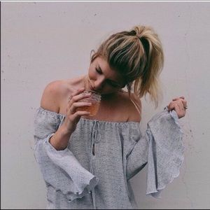 Stone cold fox off the shoulder top