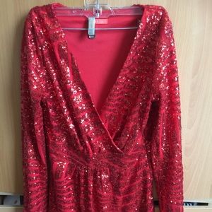 Sequined red dress