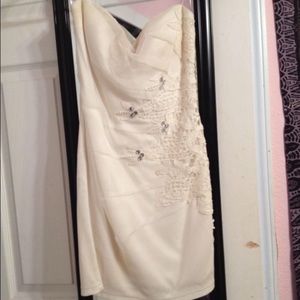 Strapless white dress